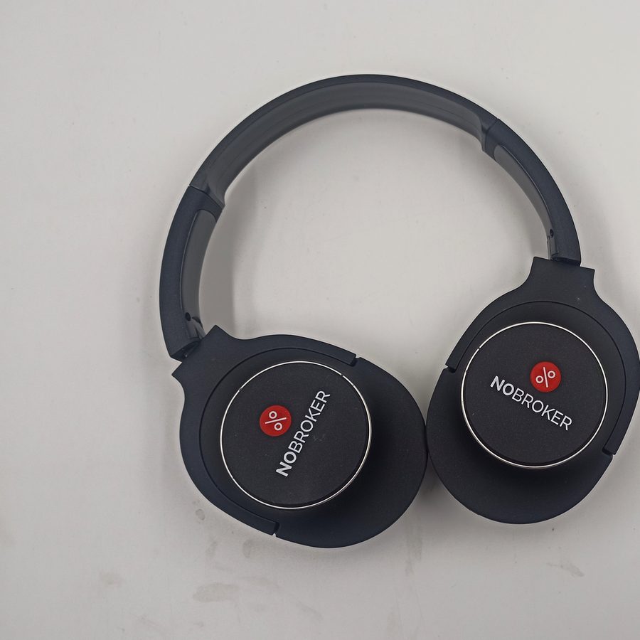 NoBroker branded wireless headphones